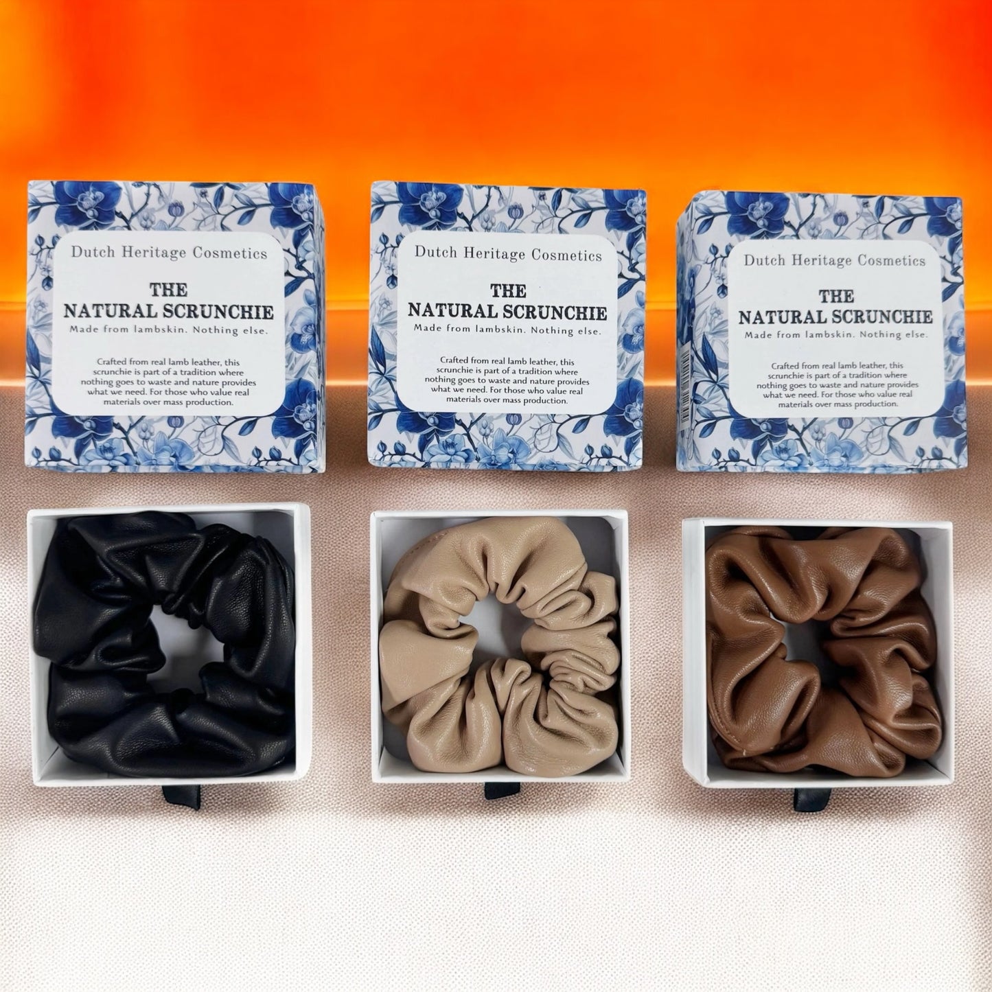 The Natural Scrunchie - 100% Lamb Leather